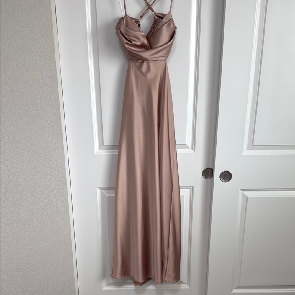 Beginning Boutique Maxi Dress Spaghetti Strap Evening Gown
